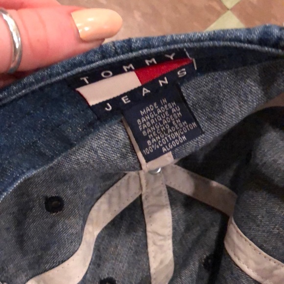 Vintage 90s denim flag tommy jeans hat adjustable - Picture 8 of 10
